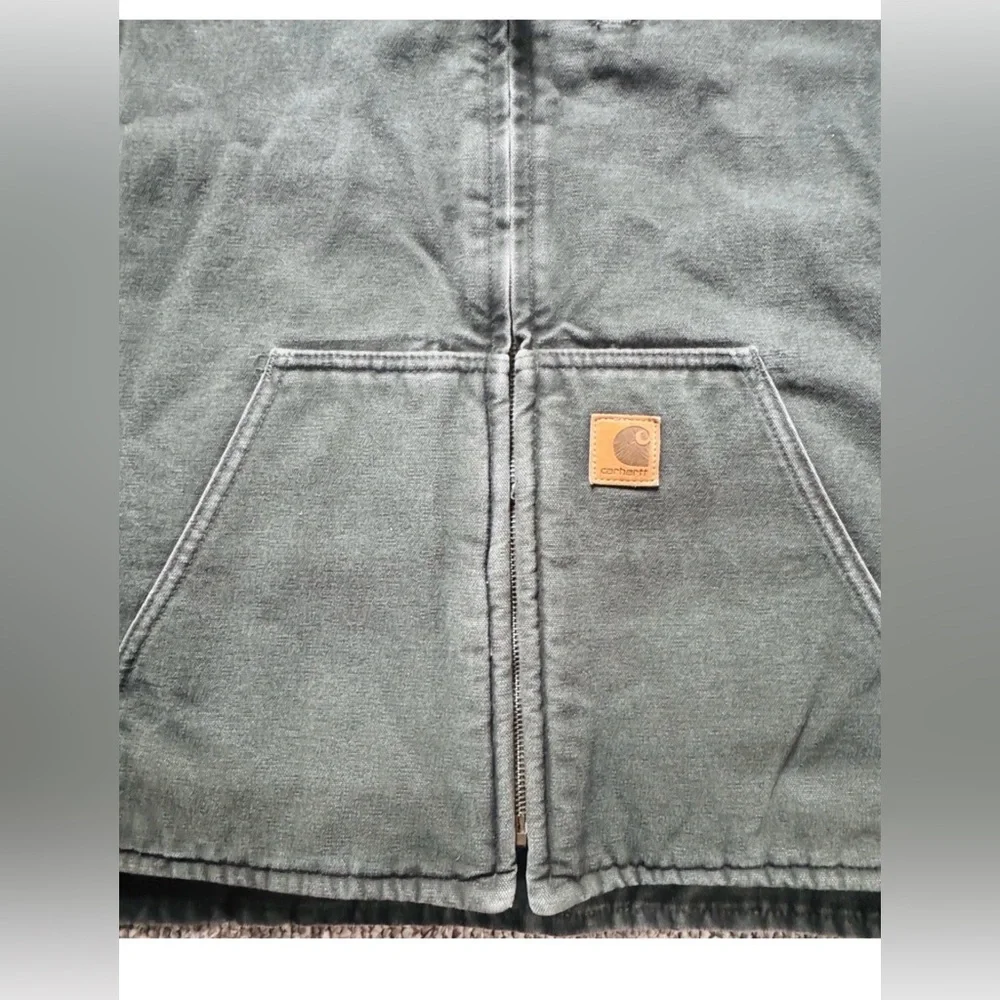 Vintage 2008 Carhartt V33 MOS Sherpa Lined Sandstone Vest Moss Green 2XL - MINT